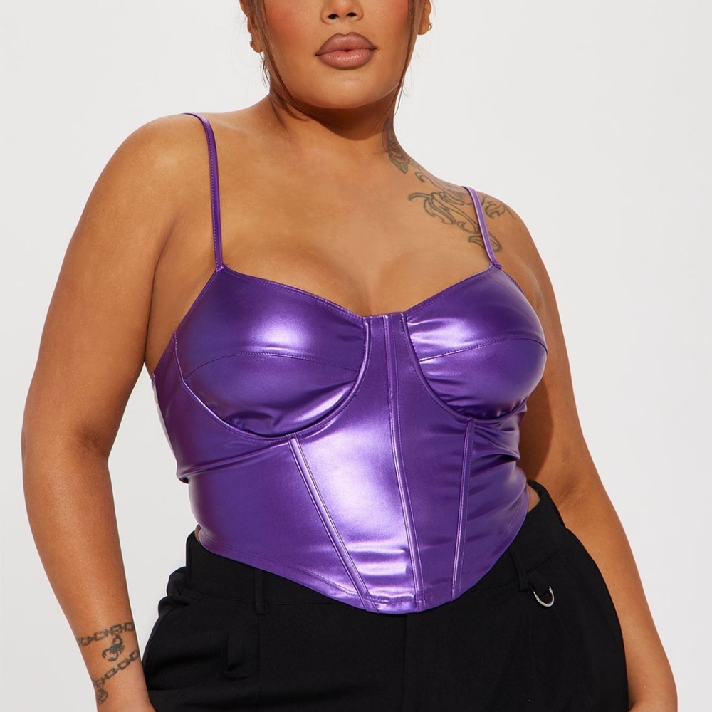 Metallic Corset Top - Purple 💜